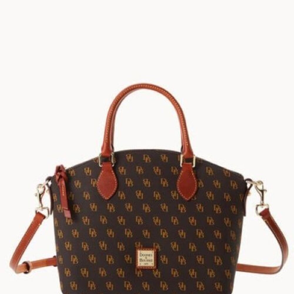 Dooney & Bourke Brown and Tan Satchel, New - Picture 2 of 12